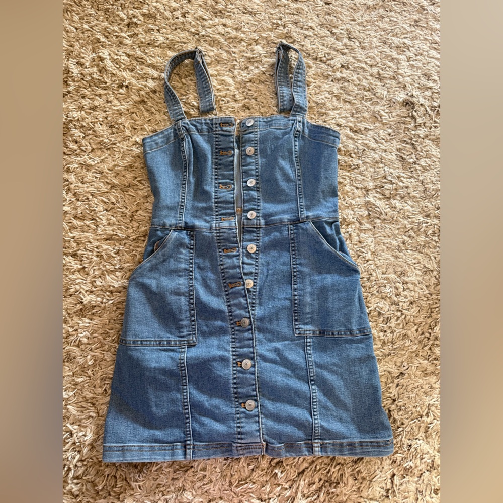 H&M Blue Denim Overall Dress